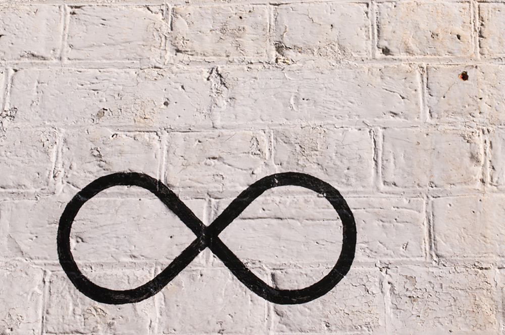 Where are you most likely to see an infinity symbol